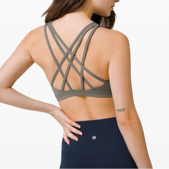 Lululemon sz 12 Free To Be Serene Bra *Light Support, C/D Cup Grey strappy vguc - Picture 7 of 8